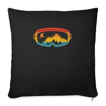 Ski Goggles Snowboarder Vintage Gift Mountains - Sofa pillowcase 17,3'' x 17,3'' (45 x 45 cm) - black - Front