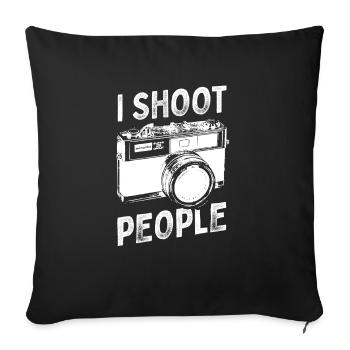 Photography Pun I Shoot People Vintage Camera - Sofakissenbezug 45 x 45 cm - Schwarz - Vorne