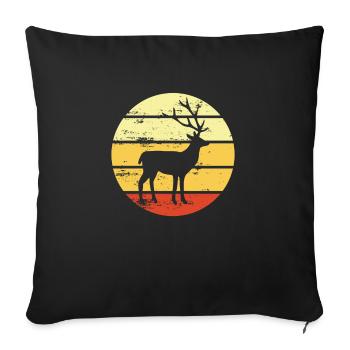 Hirsch Wald Wälder Natur Naturliebhaber Geschenk - Sofakissenbezug 45 x 45 cm - Schwarz - Vorne