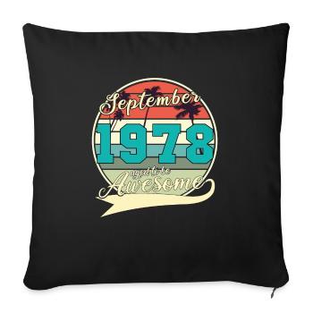 Septembre 1978 Idée de cadeau - Housse de coussin décorative 45 x 45 cm - noir - Devant