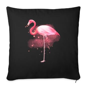 Flamingo Design Watercolor Cute Wild Bird Graphic - Sofakissenbezug 45 x 45 cm - Schwarz - Vorne