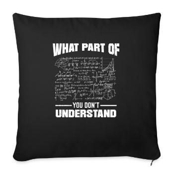 Professeur de mathématiques Quelle partie ne comprenez-vous pas - Housse de coussin décorative 45 x 45 cm - noir - Devant