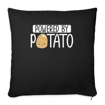 Powered By Potato Kartoffel - Sofa pillowcase 17,3'' x 17,3'' (45 x 45 cm) - black - Front