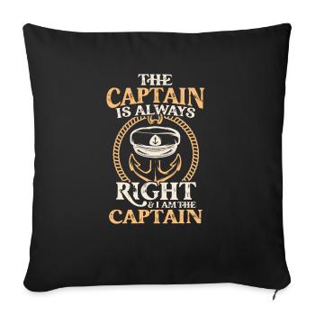 Yachting Sailing Boating Boat Captain - Sofa pillowcase 17,3'' x 17,3'' (45 x 45 cm) - black - Front