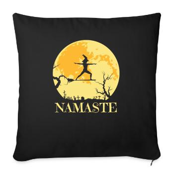 Namaste Witch Besen Joga - Sofa pillowcase 17,3'' x 17,3'' (45 x 45 cm) - black - Front