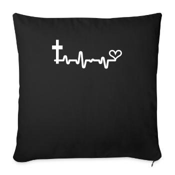Heart Cross - Sofa pillowcase 17,3'' x 17,3'' (45 x 45 cm) - black - Front