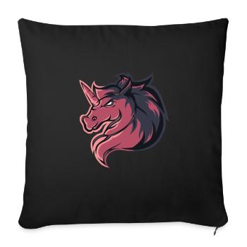 Einhorn - Sofakissenbezug 45 x 45 cm - Schwarz - Vorne