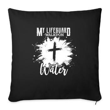 Jesus God Christian Church Gift - Sofa pillowcase 17,3'' x 17,3'' (45 x 45 cm) - black - Front