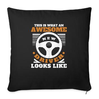 This Is What A New Driver Looks Like Driver's - Sofa pillowcase 17,3'' x 17,3'' (45 x 45 cm) - black - Front