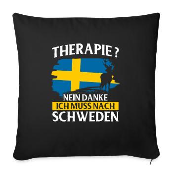 Schweden Flagge Skandinavien Stockholm Fußball - Sofakissenbezug 45 x 45 cm - Schwarz - Vorne