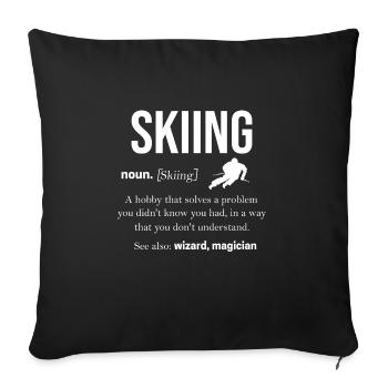 Skifahren - Sofakissenbezug 45 x 45 cm - Schwarz - Vorne