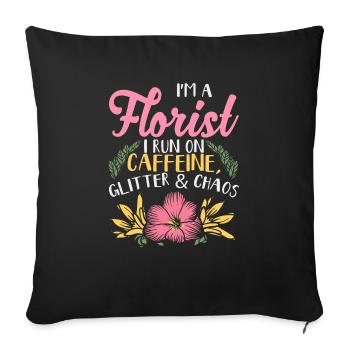Florists Gardening Floriculture Flowers Floristry - Sofa pillowcase 17,3'' x 17,3'' (45 x 45 cm) - black - Front