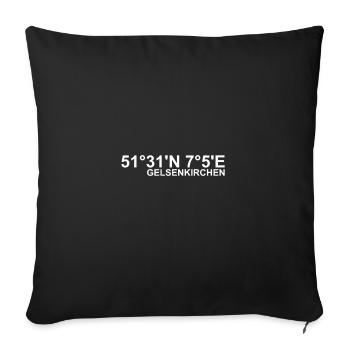 Gelsenkirchen coordinates - Sofa pillowcase 17,3'' x 17,3'' (45 x 45 cm) - black - Front