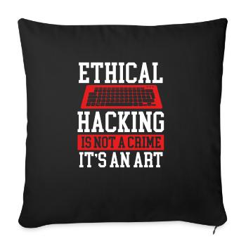 Ethical Hacking is not a Crime Online Cyber - Sofa pillowcase 17,3'' x 17,3'' (45 x 45 cm) - black - Front