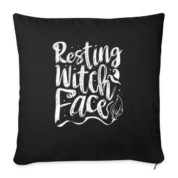 Halloween Lustig Resting witch face - Sofakissenbezug 45 x 45 cm - Schwarz - Vorne