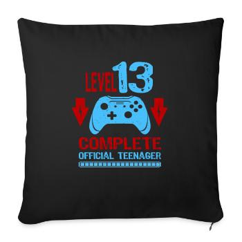 13 Ans Garçons Niveau 13 Complete Adolescent - Housse de coussin décorative 45 x 45 cm - noir - Devant