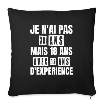 Cadeau d'anniversaire 30 ans - Housse de coussin décorative 45 x 45 cm - noir - Devant