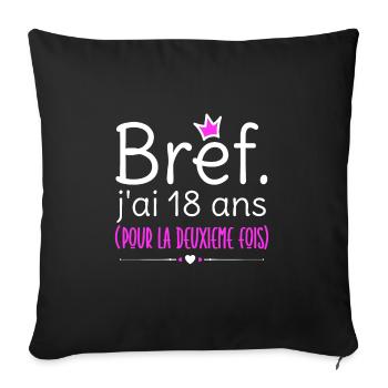 Cadeau d'anniversaire femme 36 ans - Housse de coussin décorative 45 x 45 cm - noir - Devant