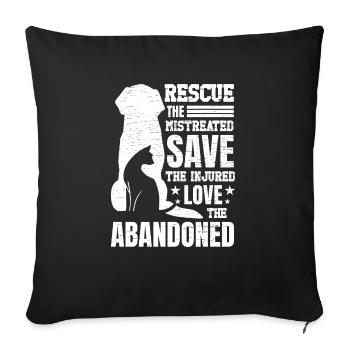 Animal rescue funny - Sofa pillowcase 17,3'' x 17,3'' (45 x 45 cm) - black - Front