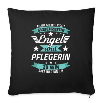 Pflegerin Altenpflegerin Krankenpflegerin Pflege - Sofakissenbezug 45 x 45 cm - Schwarz - Vorne