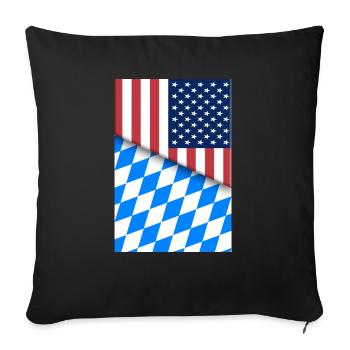 USA Bavaria Bavarian Flag Dual Citizen American - Sofa pillowcase 17,3'' x 17,3'' (45 x 45 cm) - black - Front