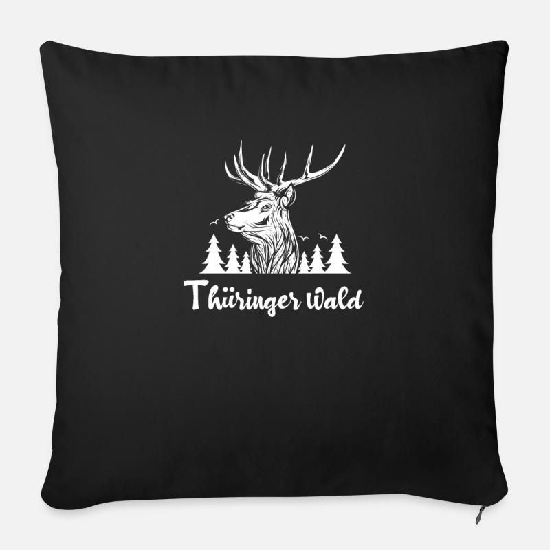 Thüringer Wald Thüringen Freistaat Wandern - Sofakissenbezug 45 x 45 cm - Schwarz