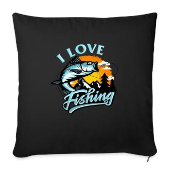 Fishing Like fishing fish - Sofa pillowcase 17,3'' x 17,3'' (45 x 45 cm) - black - Front