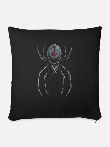 Schwarze Witwe Spinne - Sofakissenbezug 45 x 45 cm - Schwarz