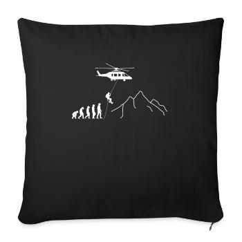 Evolution Bergretter Bergrettung Geschenk - Sofakissenbezug 45 x 45 cm - Schwarz - Vorne