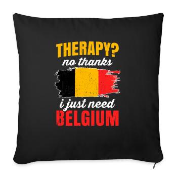 Belgium - Sofa pillowcase 17,3'' x 17,3'' (45 x 45 cm) - black - Front