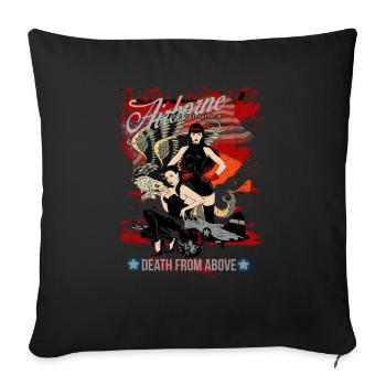 Vintage Airforce Pin Up - Sofakissenbezug 45 x 45 cm - Schwarz - Vorne