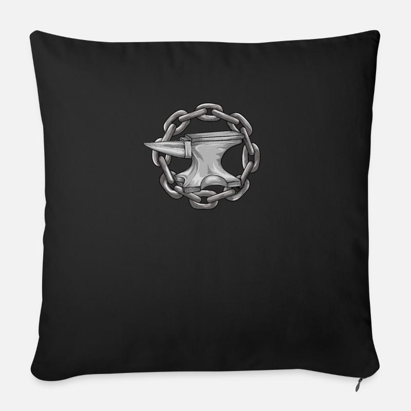 Forgeron enclume Marteau Hifschmiede Cadeau - Housse de coussin décorative 45 x 45 cm - noir