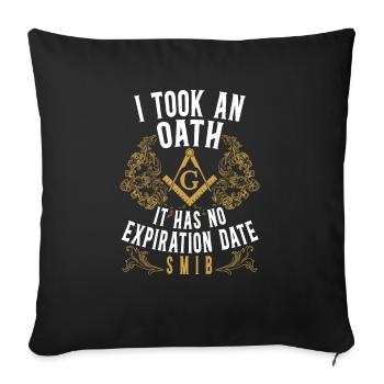 I have sworn an oath Freemasons - Sofa pillowcase 17,3'' x 17,3'' (45 x 45 cm) - black - Front