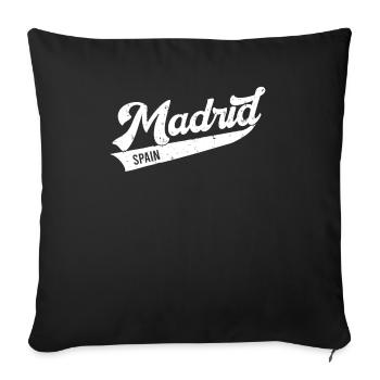 Madrid,Spain - Housse de coussin décorative 45 x 45 cm - noir - Devant