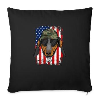 Teckels - Housse de coussin décorative 45 x 45 cm - noir - Devant