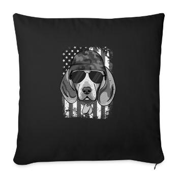 BEAGLE - Sofakissenbezug 45 x 45 cm - Schwarz - Vorne