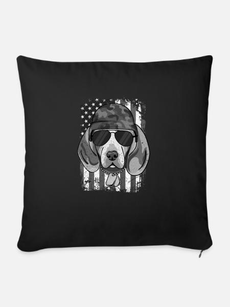 BEAGLE - Sofakissenbezug 45 x 45 cm - Schwarz