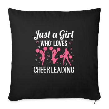 Pom-pom girl design pour une pom-pom girl - Housse de coussin décorative 45 x 45 cm - noir - Devant