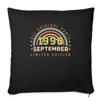 Né en 1998 Septembre Rétro - Housse de coussin décorative 45 x 45 cm - noir - Devant