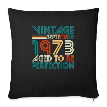 1973 September Perfection Retro - Sofa pillowcase 17,3'' x 17,3'' (45 x 45 cm) - black - Front