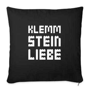 Klemmsteine Blöcke Bauen Bausteine Kita Geschenk - Sofakissenbezug 45 x 45 cm - Schwarz - Vorne