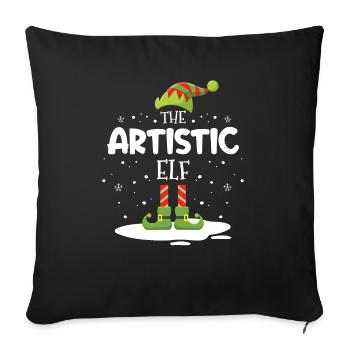 Christmas Family Matching The Artistic Elf Costume - Sofa pillowcase 17,3'' x 17,3'' (45 x 45 cm) - black - Front