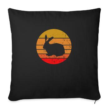 Hase Retro Vintage Hasen Rabbit - Sofa pillowcase 17,3'' x 17,3'' (45 x 45 cm) - black - Front