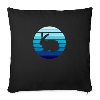 Rabbit Rabbit - Sofa pillowcase 17,3'' x 17,3'' (45 x 45 cm) - black - Front