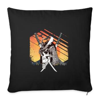Samurai Skull - Sofa pillowcase 17,3'' x 17,3'' (45 x 45 cm) - black - Front