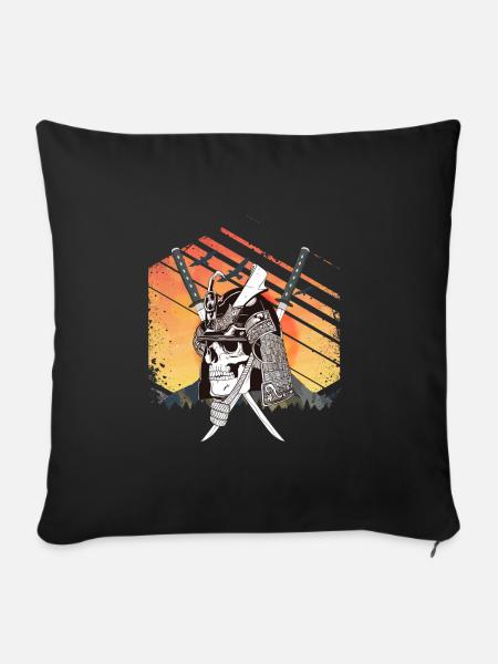 Samurai Skull - Sofakissenbezug 45 x 45 cm - Schwarz