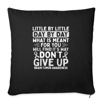 Brain Tumor Awareness Fighter Warrior Grey Ribbon - Housse de coussin décorative 45 x 45 cm - noir - Devant