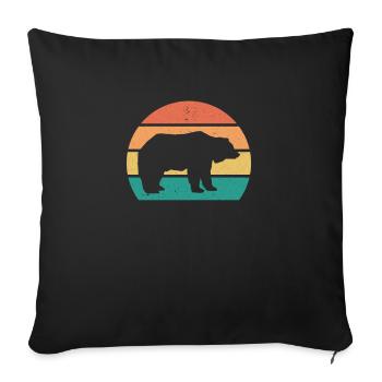 Bear Retro Bears Vintage - Sofa pillowcase 17,3'' x 17,3'' (45 x 45 cm) - black - Front