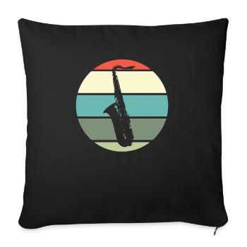 Saxophone Saxophone Saxophone Saxophone Wind Orchestra Retro - Sofa pillowcase 17,3'' x 17,3'' (45 x 45 cm) - black - Front