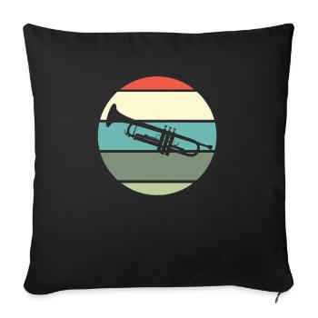 Trumpet Trumpet Wind Orchestra Retro Gift - Sofa pillowcase 17,3'' x 17,3'' (45 x 45 cm) - black - Front